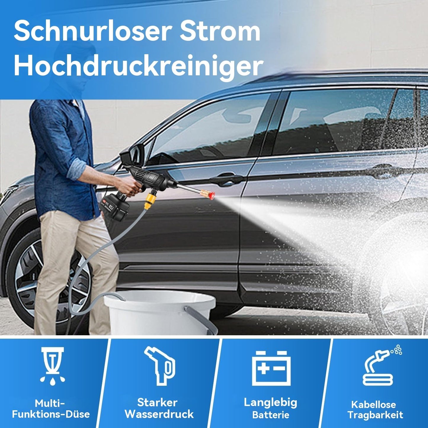 Battery Pressure Washer, Portable Cordless Battery